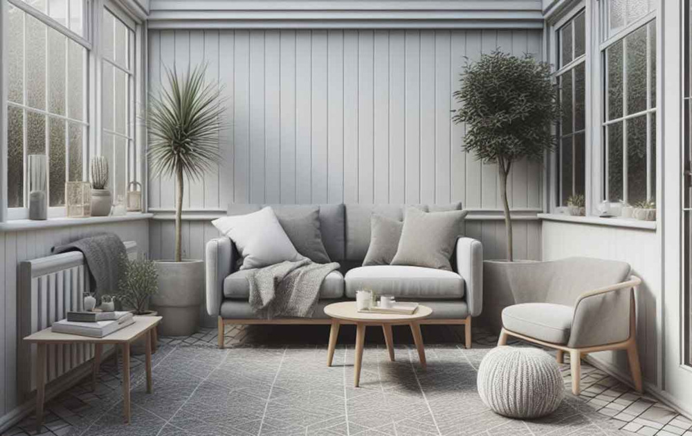Minimalist grey conservatory
