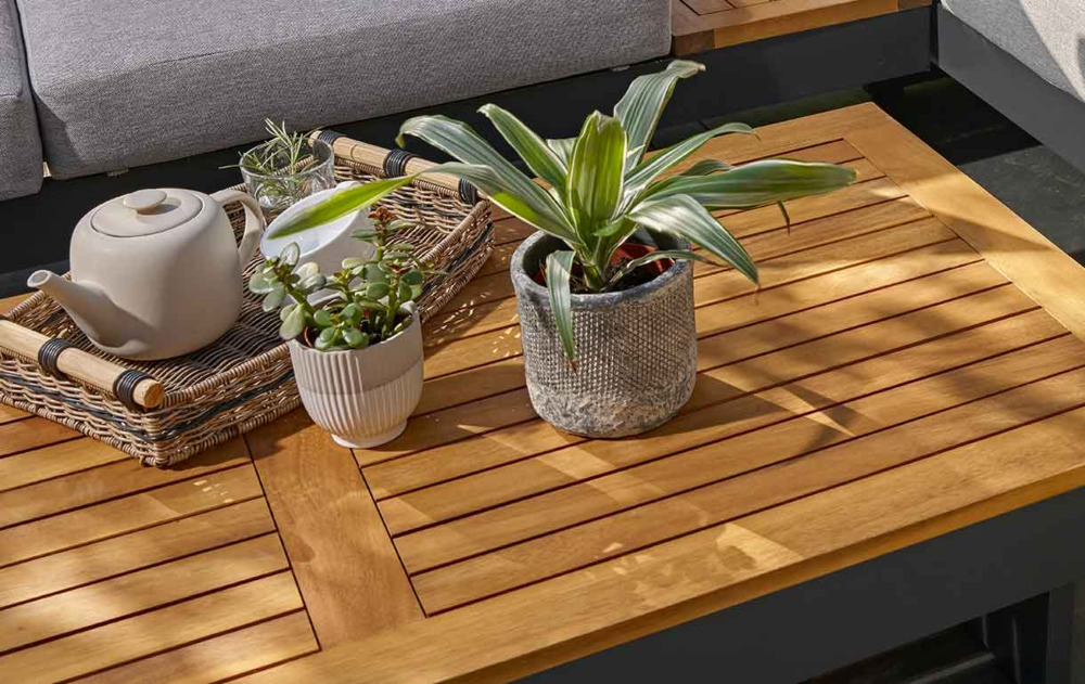 Teak garden coffee table