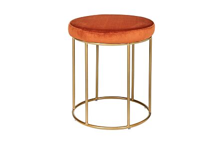 Pacific Lifestyle Verena Tobacco Velvet Stool with Gold Metal Frame