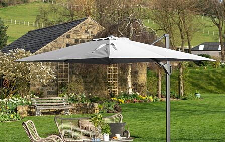 Pacific Lifestyle Challenger T2 3.5 x 2.6m Rectangular Luna Grey Free Arm Parasol With 90kg Wheeled Base Pacific Lifestyle Challenger T2 3.5 x 2.6m Rectangular Luna Grey Free Arm Parasol With 90kg Wheeled Base