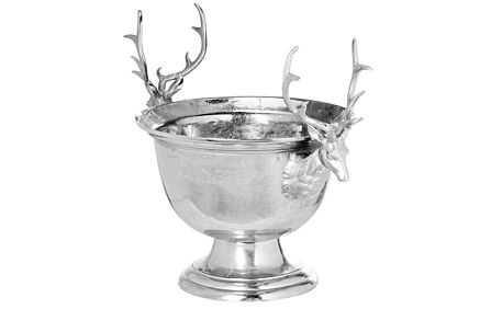 Hill Interiors Large Aluminium Stag Champagne Cooler On Stand