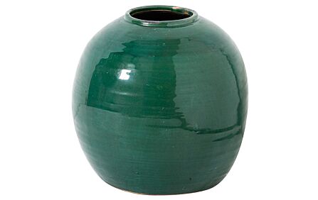 Hill Interiors Garda Emerald Glazed Tiber Vase