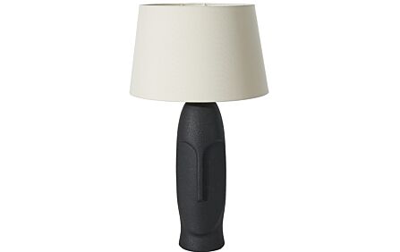 Pacific Lifestyle Rushmore Black Textured Ceramic Table Lamp With Face Detail
