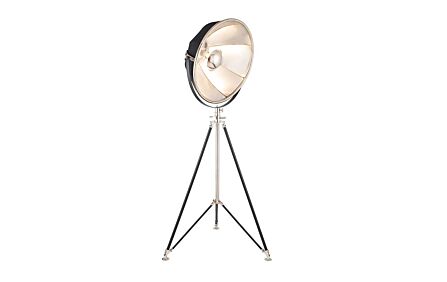 Pacific Lifestyle Elstree Black and Silver Metal Tripod Floor Lamp