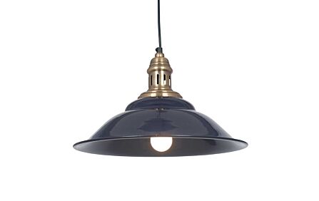 Pacific Lifestyle Macchiato Navy & Antique Brass Metal Cafe Pendant