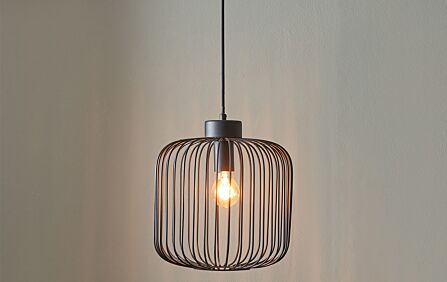 Pacific Lifestyle Dania Matt Black Metal Wire Pendant