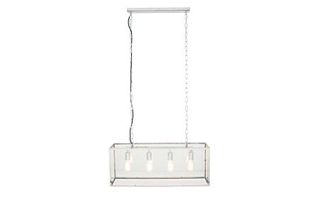Pacific Lifestyle Llewellyn Silver Metal and Glass Four Bulb Pendant