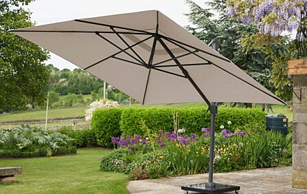 Pacific Lifestyle Challenger T2 3.5 X 2.6 Rectangular Premium Champagne Free Arm Parasol
