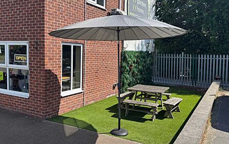 4 Seasons Outdoor Shanghai 3m Round Centre Pole Parasol and 15kg Base - Charcoal 4 Seasons Outdoor Shanghai 3m Round Centre Pole Parasol and 15kg Base - Charcoal