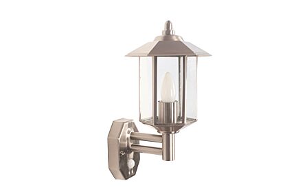 Pacific Lifestyle Bellis Brushed Steel Metal Pagoda PIR Wall Light