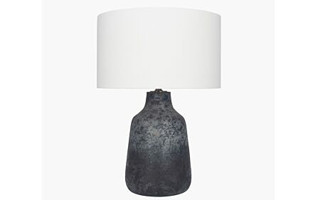 Pacific Lifestyle Vulcan Textured Volcanic Effect Grey Stoneware Table Lamp