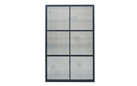Pacific Lifestyle Matt Black Metal 6 Pane Mirror With Foxed Glass Pacific Lifestyle Matt Black Metal 6 Pane Mirror With Foxed Glass