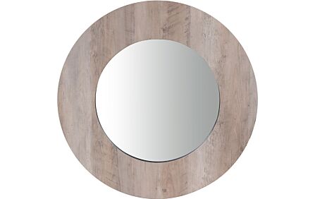 Pacific Lifestyle Brown Wood Veneer Round Wall Mirror