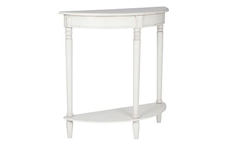 Pacific Lifestyle Elizabeth White Pine Wood Half Moon Console Table Pacific Lifestyle Elizabeth White Pine Wood Half Moon Console Table