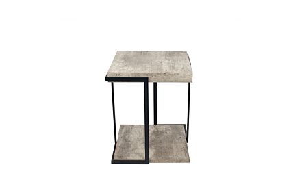 Pacific Lifestyle Concrete Effect & Black Iron Side Table