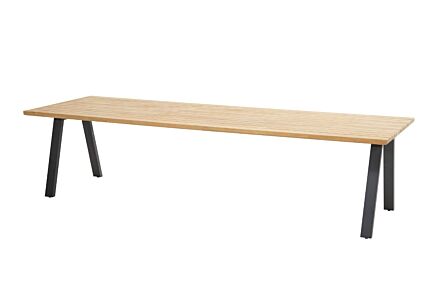 4 Seasons Outdoor Ambassador 280 Teak Low Dining Table with Anthracite Legs