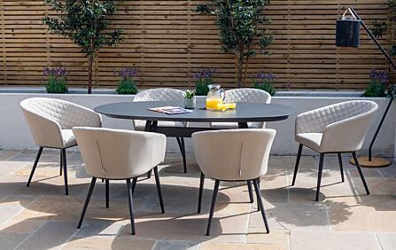Maze Ambition 6 Seat Oval Dining Set - Oatmeal Maze Ambition 6 Seat Oval Dining Set - Oatmeal