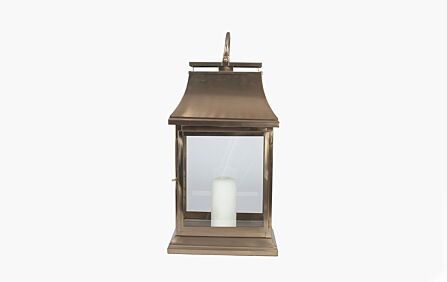 Pacific Lifestyle Antique Brass, Steel & Glass Rectangular Lantern Large 