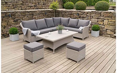 Pacific Lifestyle Stone Grey Antigua Corner Set with Ceramic Top Pacific Lifestyle Stone Grey Antigua Corner Set with Ceramic Top