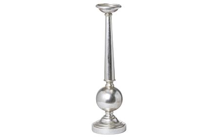 Hill Interiors Antique Silver Large Column Candle Stand