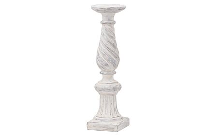 Hill Interiors Antique White Large Twisted Candle Column