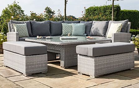 Maze Ascot Deluxe Corner Dining Set with Rising Table & Ice Bucket