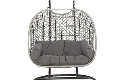 Maze Ascot Double Hanging Chair- Grey