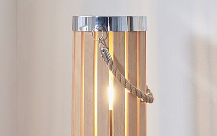 Pacific Lifestyle Austell Natural Wood Small Lantern Table Lamp