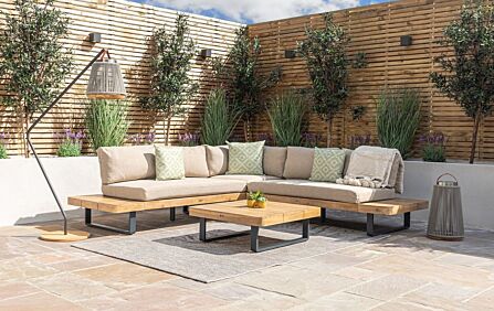 Maze Bali Wooden Platform Corner Sofa Set Maze Bali Wooden Platform Corner Sofa Set