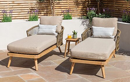 Maze Bali Double Sunlounger Set With Side Table