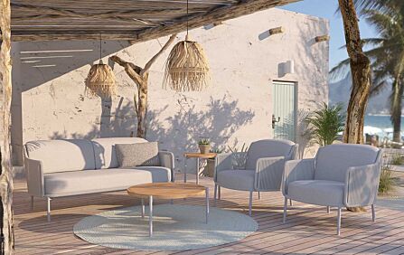 4 Seasons Outdoor Bernini Lounge Set with Two Side Tables and Footstool 4 Seasons Outdoor Bernini Lounge Set with Two Side Tables and Footstool