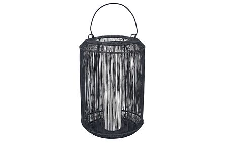Pacific Lifestyle Matt Black Mesh Metal Round Large Lantern