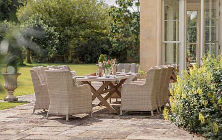 Bramblecrest Chedworth Eight Seater Rectangle Garden Dining Set - Sandstone Bramblecrest Chedworth Eight Seater Rectangle Garden Dining Set - Sandstone