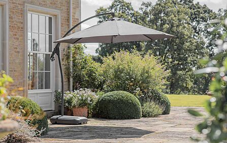 Bramblecrest Gloucester 3M Round Grey Parasol - includes FREE COVER