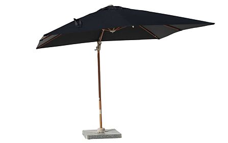 Bramblecrest Lichfield 2.7m Square Wood Effect Cantilever Parasol with Granite Base & Protective Cover - Grey