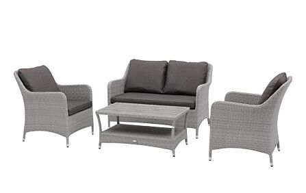Bramblecrest Tetbury Rattan 2 Seat Sofa Set with Tree-Free Coffee Table - Graphite