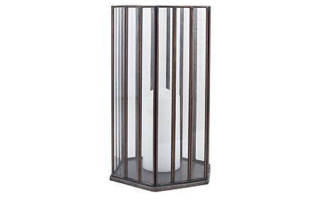 Pacific Lifestyle Antique Brass Metal & Glass Hexagonal Large Lantern