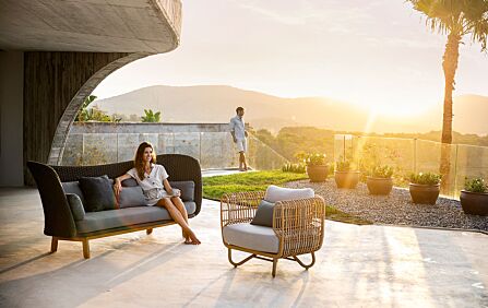 Cane-Line Garden Nest Chair and Peacock Large Wing Sofa