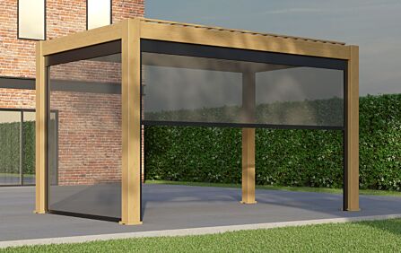 Celtic Leisure Saturn 3m x 3m Aluminium Pergola - Wood Effect
