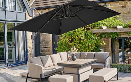 Pacific Lifestyle Challenger T2 3mt Square Faded Black Free Arm Parasol & 90 Kg Wheeled Base Pacific Lifestyle Challenger T2 3mt Square Faded Black Free Arm Parasol & 90 Kg Wheeled Base
