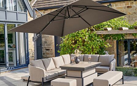 Pacific Lifestyle Challenger T2 3mt Square Havana Taupe Free Arm Parasol