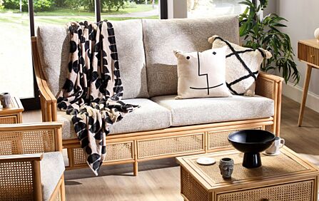 Desser Chester Natural Cane 3 Seat Sofa