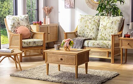 Desser Chester Natural Cane 2 Seat Sofa Suite