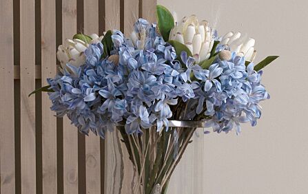 Hill Interiors Coastal Calm Flower Arrangement and Starfish Hurricane