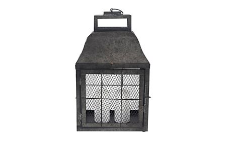 Pacific Lifestyle Dark Grey Galvanised Metal Oblong Small Lantern