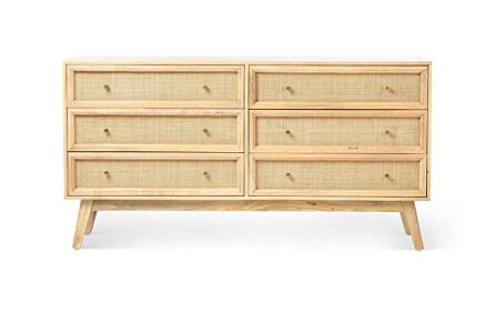 Desser Venice Natural 6 Drawer Wide Chest Desser Venice Natural 6 Drawer Wide Chest