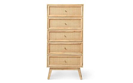 Desser Venice Natural 5 Drawer Tall Drawer Unit