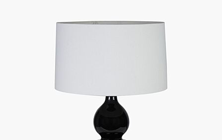 Pacific Lifestyle Gatsby Black Ceramic Table Lamp With Brushed Gold Metal Detail