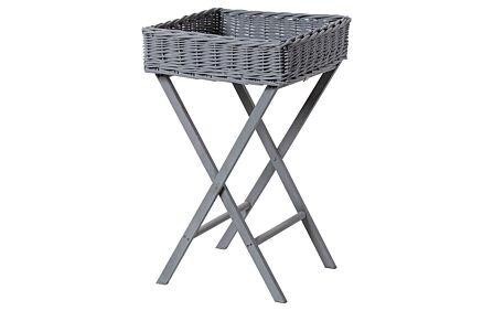 Hill Interiors Large Grey Wicker Basket Butler Tray