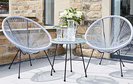 Pacific Lifestyle Rio 3 Piece Garden Bistro Set - Grey
